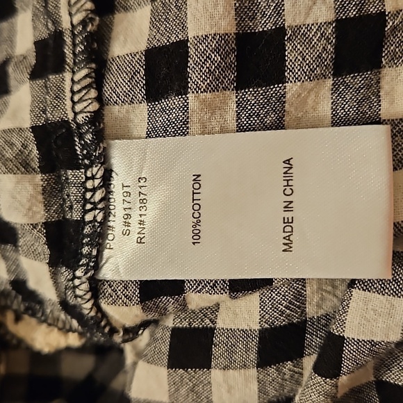 DOE & RAE Black Check Lace Tassel Off Shoulder Bardot Blouse Large - Picture 7 of 9